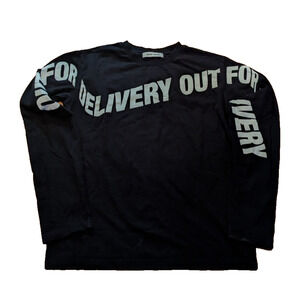 Henrik Vibskov Black Long Sleeve Shirt Mens Medium Out For Delivery Artwear